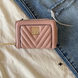 Victoria's Secret Pink Quilted‎ Wallet with Gold Accents